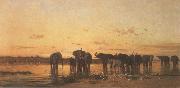 Charles Tournemine, Elephants at Sunset